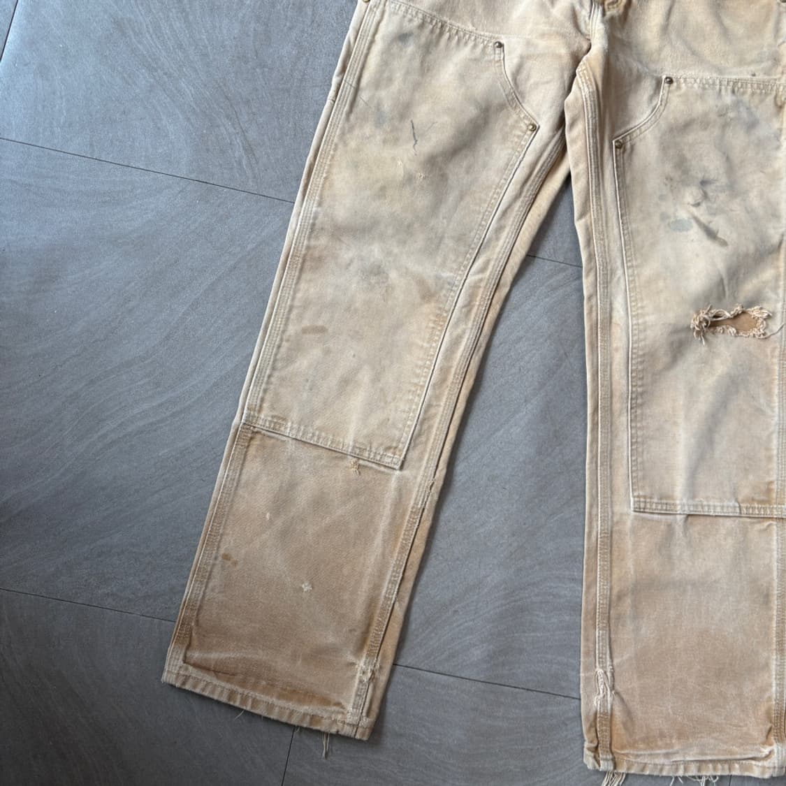 칼하트 미국 생산 브라운 더블니 팬츠 바지 카펜터 상품이미지3