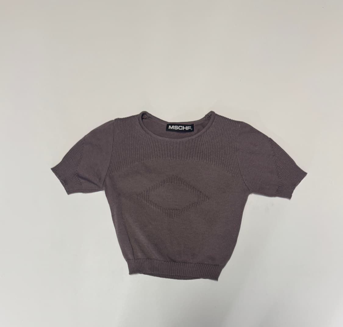 희귀!! 여성 미스치프 MSCHF 롬버스 반팔 니트 S 브라운 상품이미지1