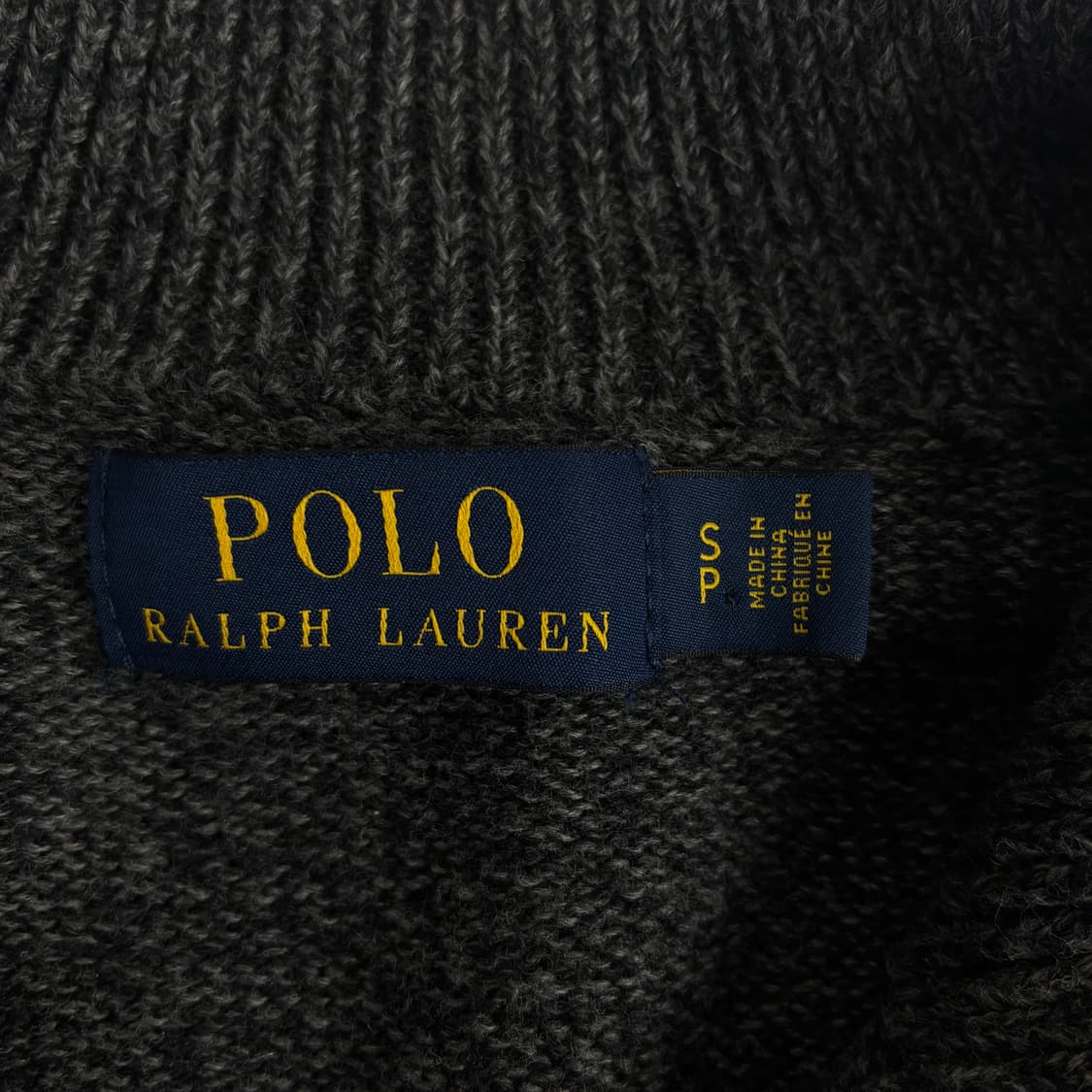 Polo  폴로 랄프로렌 자수 코튼 차콜 반집업 니트  상품이미지5