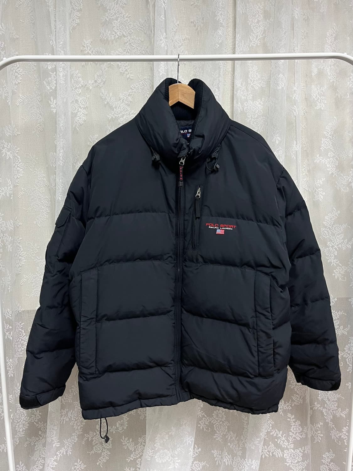 110) 폴로 랄프로렌 스포츠 빈티지 패딩 점퍼 블랙 상품이미지1