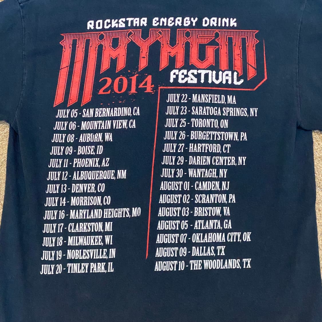 미국 빈티지 메이햄 MAYHEM 페스티벌 굿즈티 반팔티 락티셔츠 상품이미지5