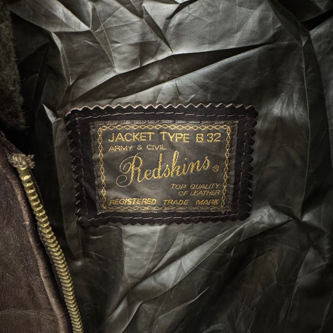 00s REDSKINS 빈티지 타입 B 32 플라이트 자켓 브라운 상품이미지5