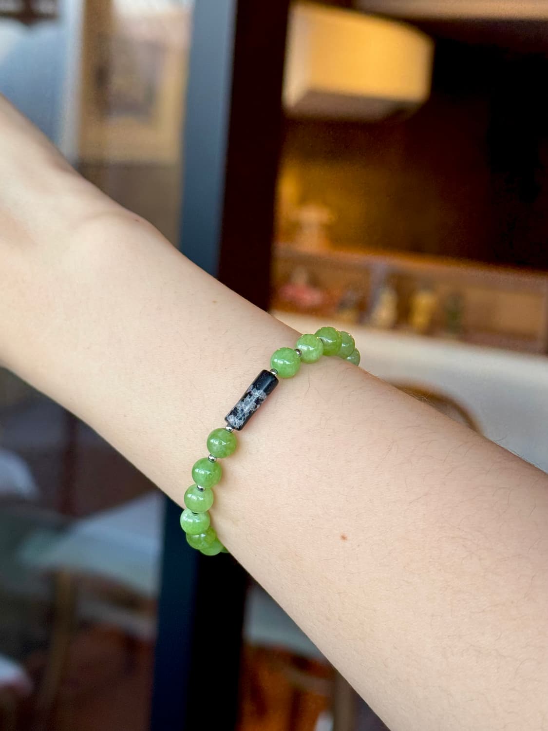 (핸드메이드) 봄이오나 페리도트 천연석 스톤 포인트 원석팔찌 상품이미지3