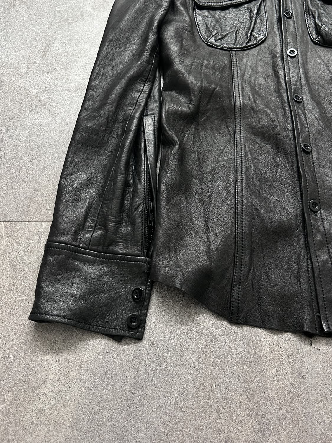 LGB Lambskin Cut Out Leather Shirts Jk 상품이미지5