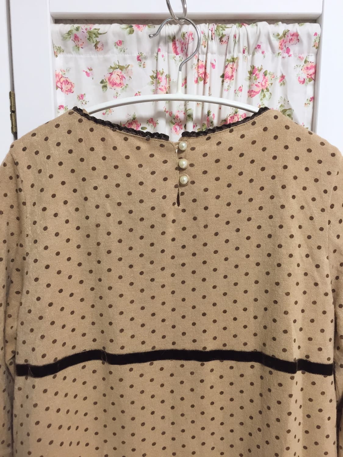 빈티지 초코 도트 원피스 상품이미지4