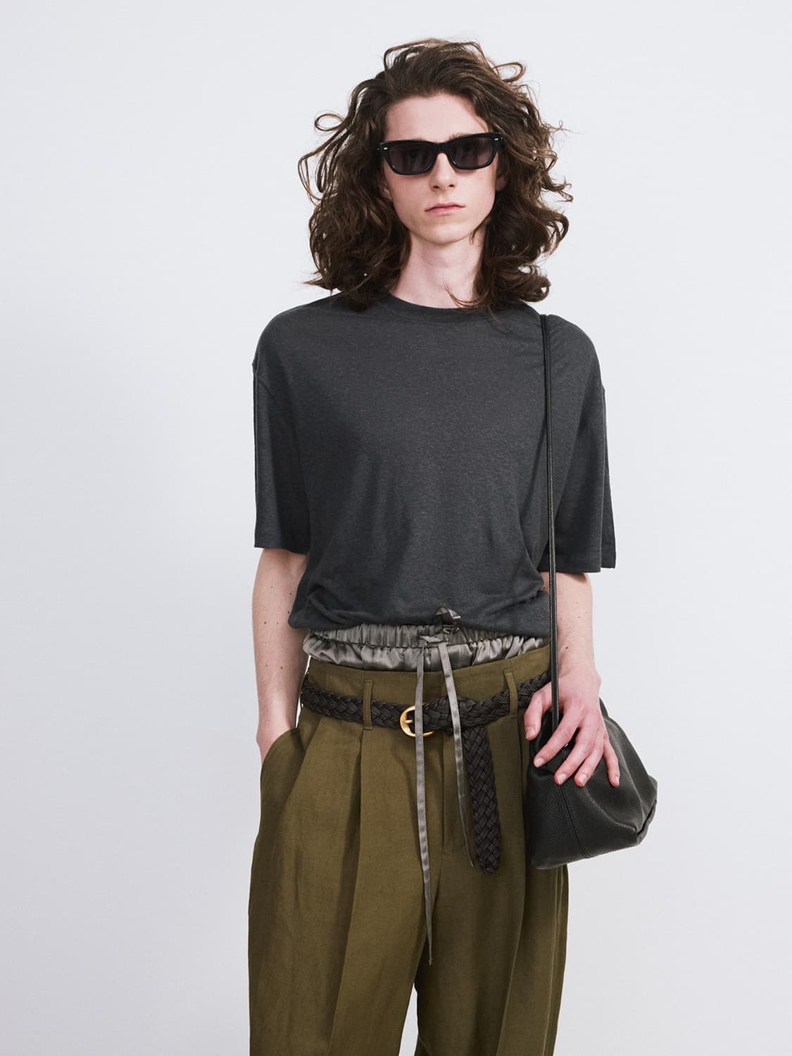 렉토 26SS 린넨 블렌드 루즈핏 티셔츠 인디고 네이비 상품이미지1