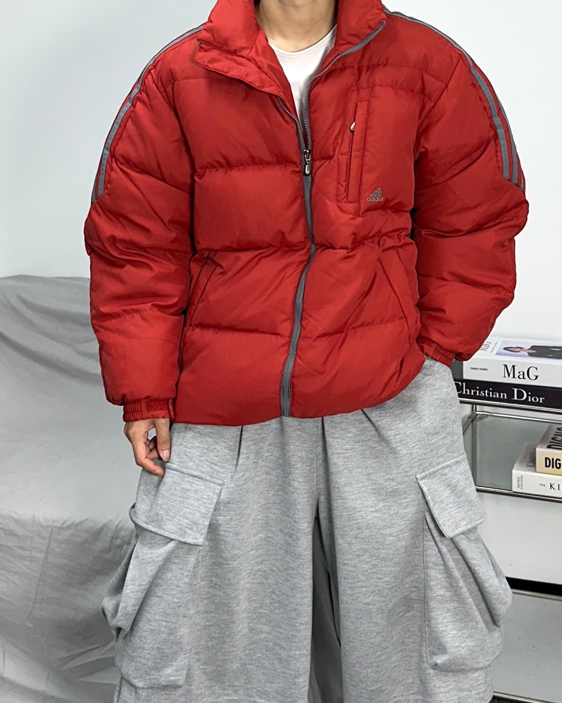 아디다스 00s 올드스쿨 브릭레드 패딩 XL 상품이미지3