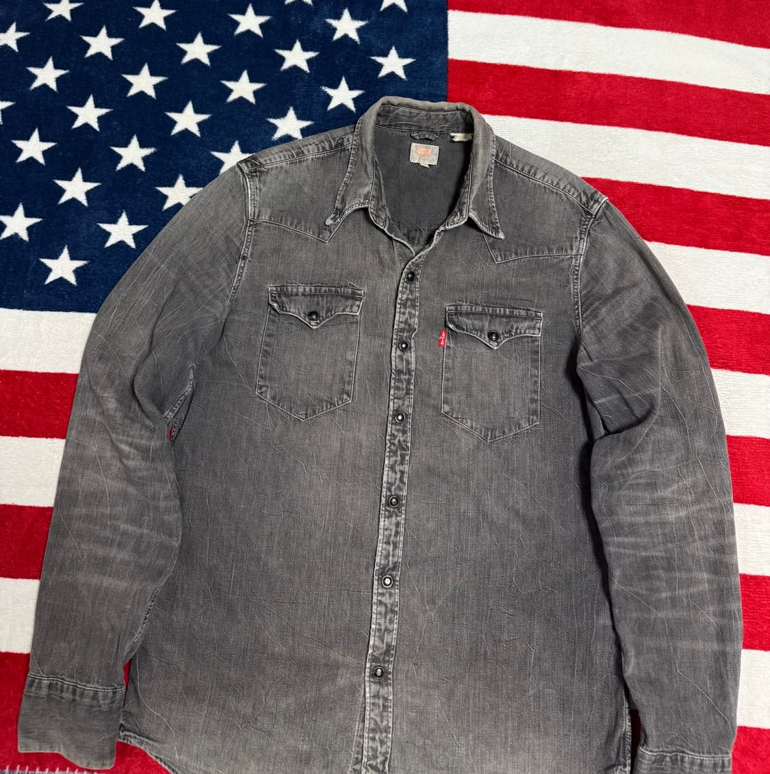 리바이스웨스턴셔츠 90’s리바이데님셔츠 빈티지웨스턴셔츠 흑청데님셔츠 상품이미지6