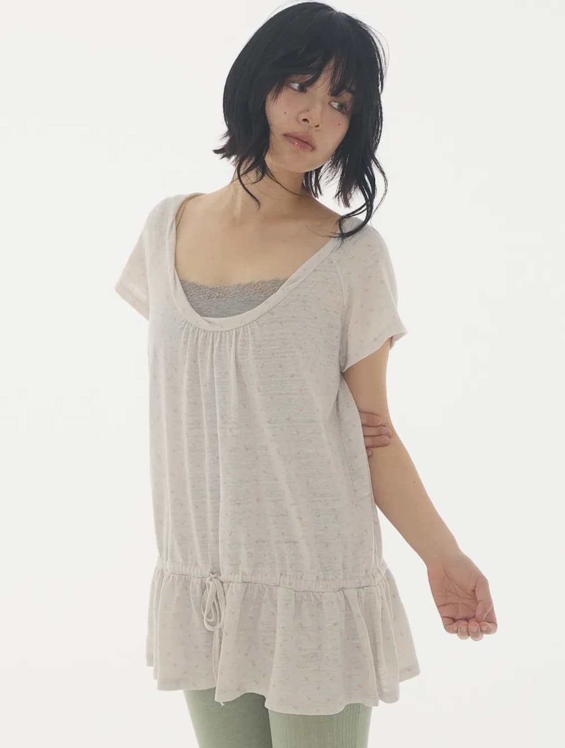 익스파이어드걸 Still Flower Top Ash Ivory 상품이미지1