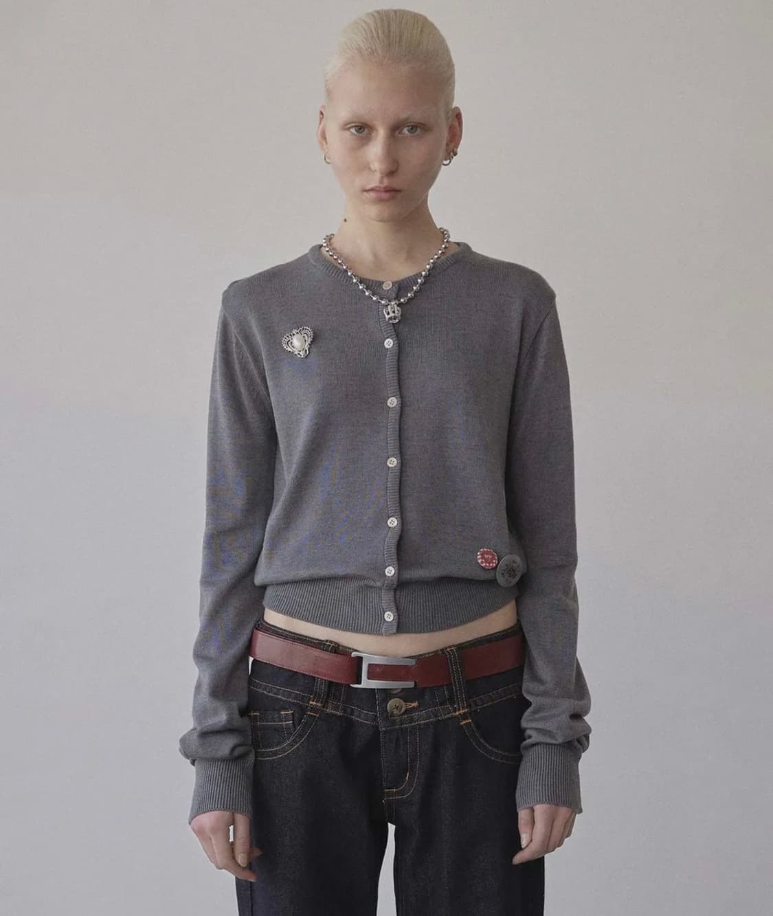 스컬프터 가디건 그레이 M 상품이미지2