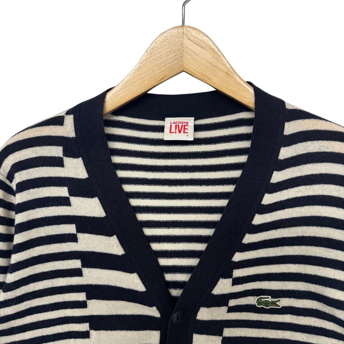 라코스테 로고 스트라이프 가디건 상품이미지2