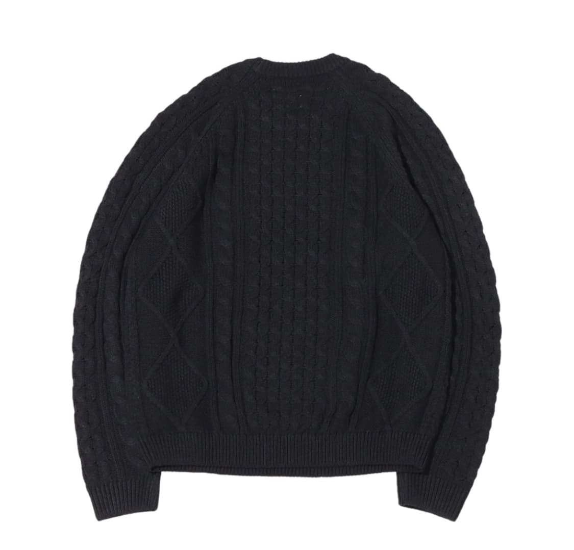 나이키 케이블 니트 롱슬리브 스웨터 블랙 상품이미지2