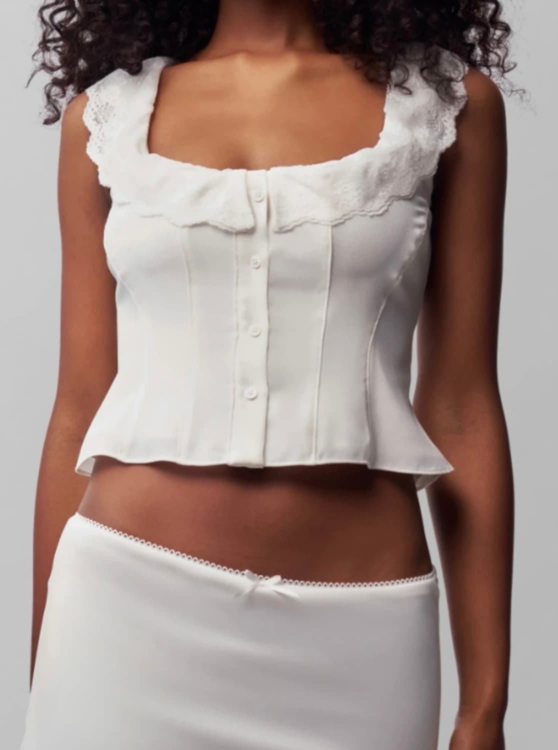 다니엘 귀조 화이트 레이스 나시 블라우스탑 상품이미지5