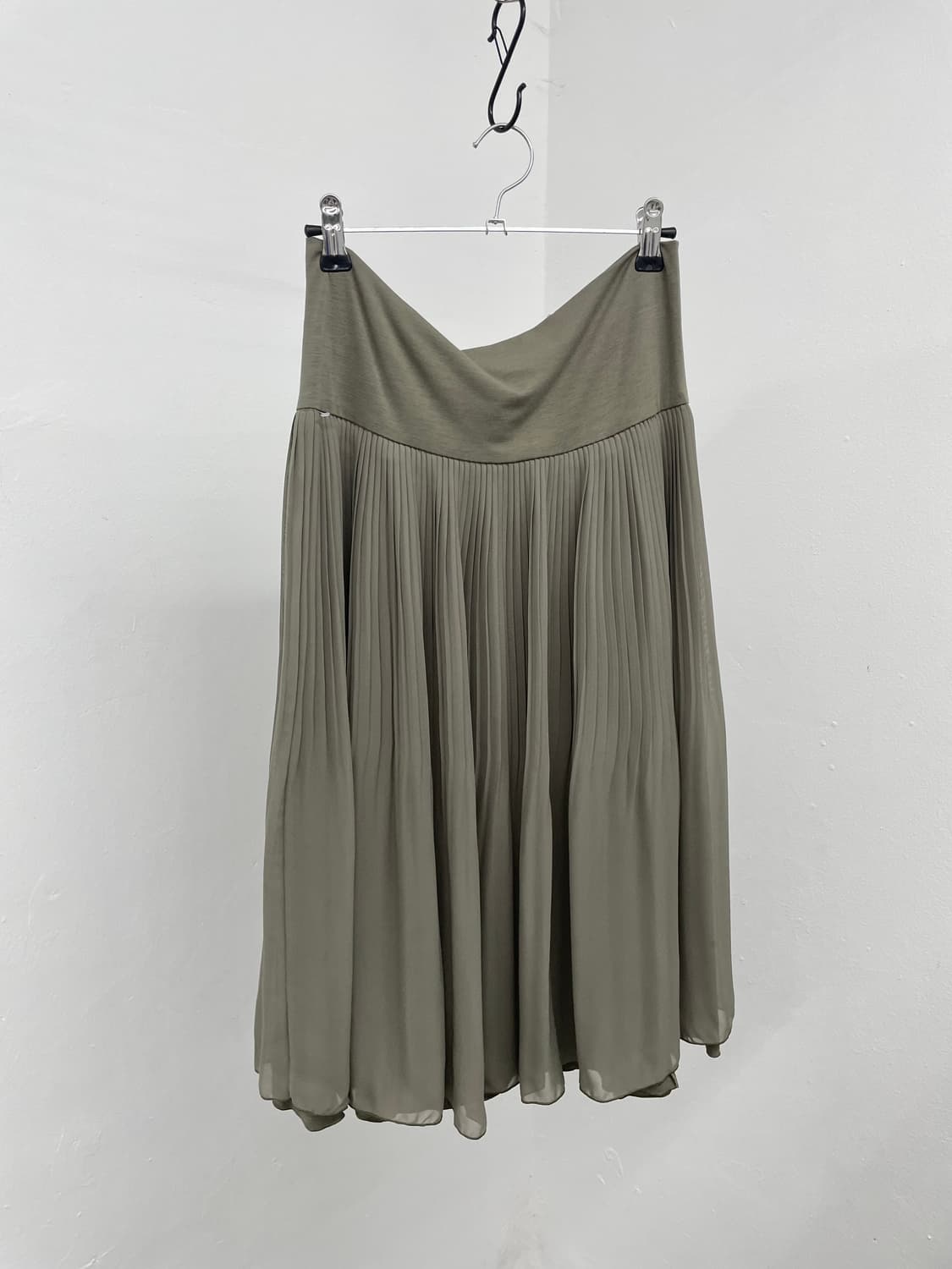 카키 레이어드 플리츠 스커트 상품이미지5