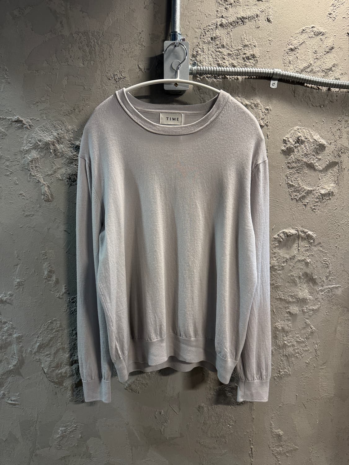 TIME 미니멀 니트 스웻셔츠 바이올렛 그레이 105 상품이미지1