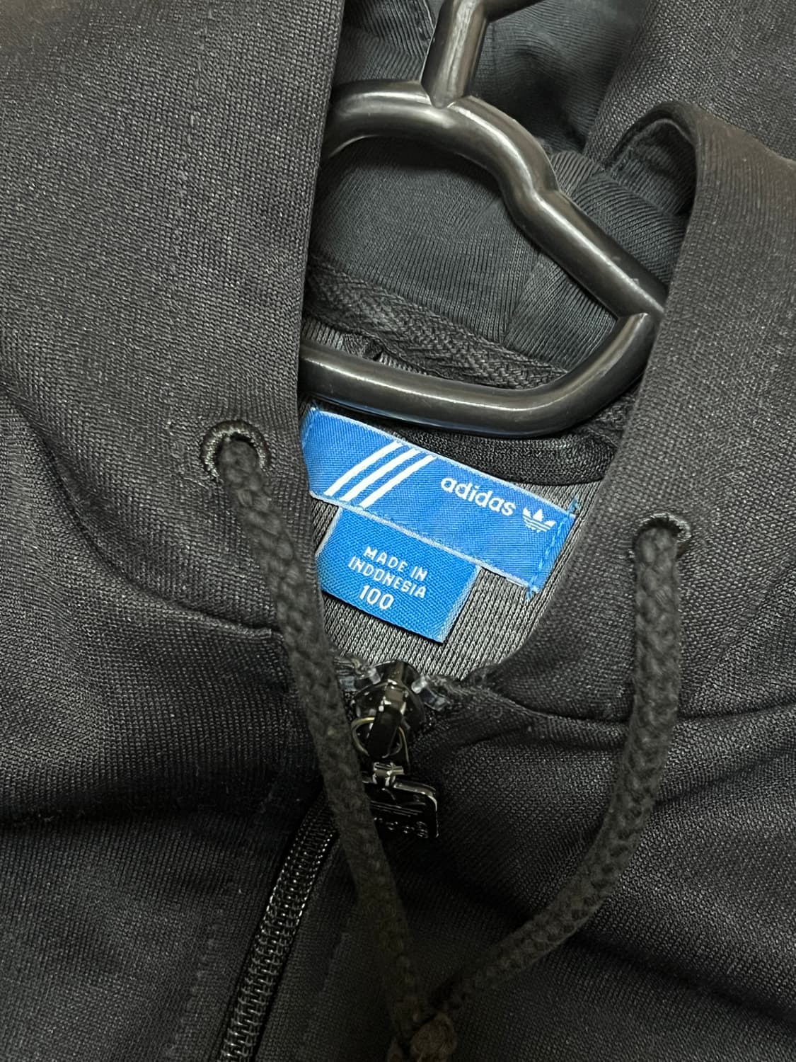 100 아디다스 블랙 핑크 져지 후드집업 상품이미지4