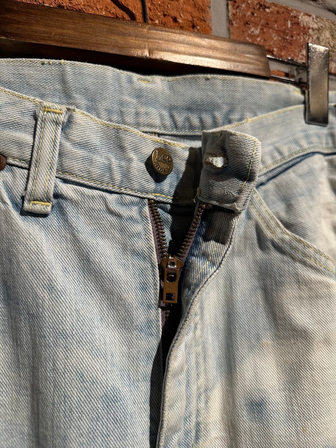 70s USA LEE 빈티지 리 200z 블랙 사이드 탭 데님 팬츠 상품이미지5