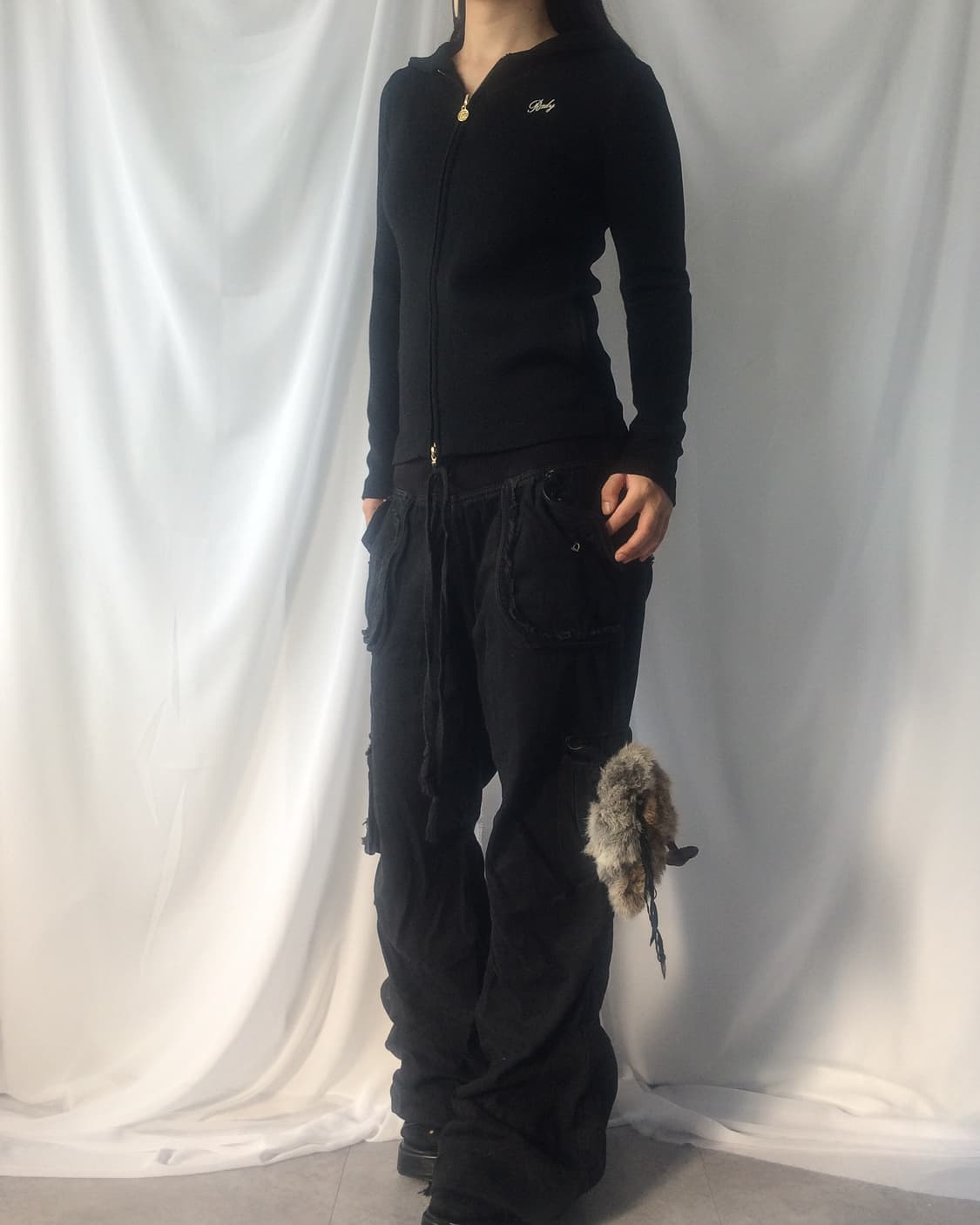 Ribbed slim fit hood zip up 상품이미지9