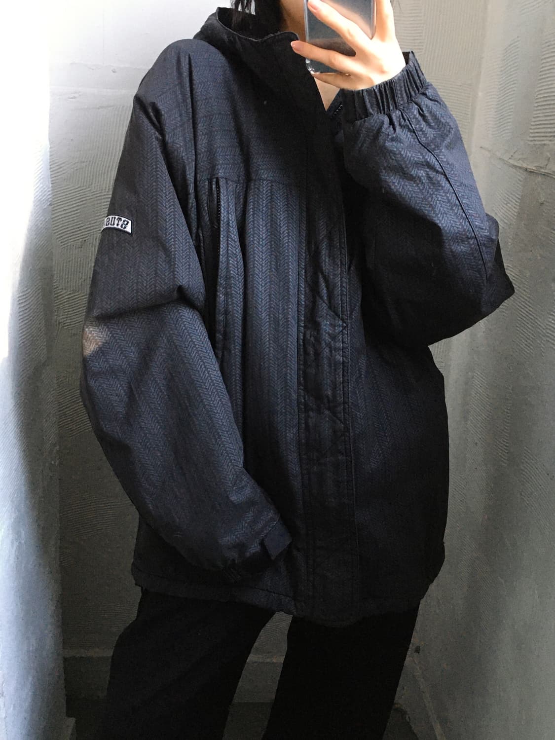 Stussy 올드 스투시 차콜 헤링본 후드 자켓  상품이미지1