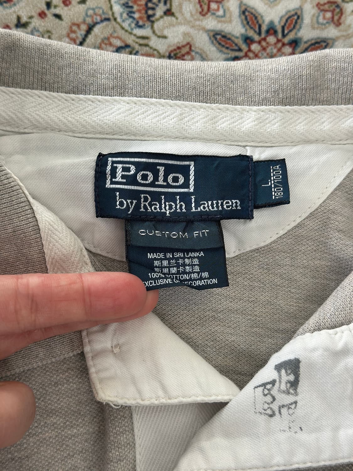폴로 랄프로렌 그레이 배색 빅로고 카라티  상품이미지6