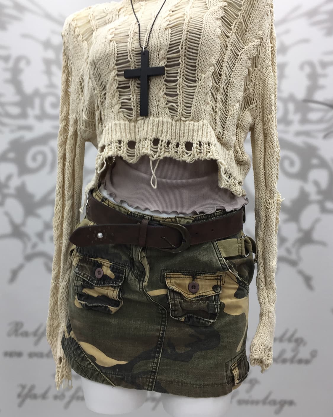 Grunge crop knit 상품이미지3