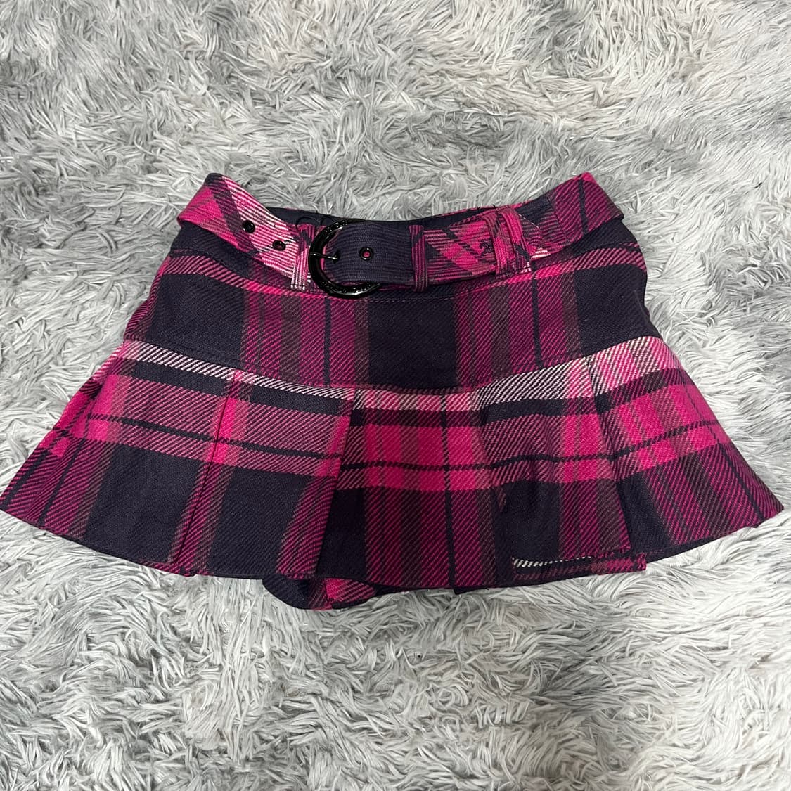 버버리 블루라벨 핑크 모직 벨트 숏 치마 바지 상품이미지1