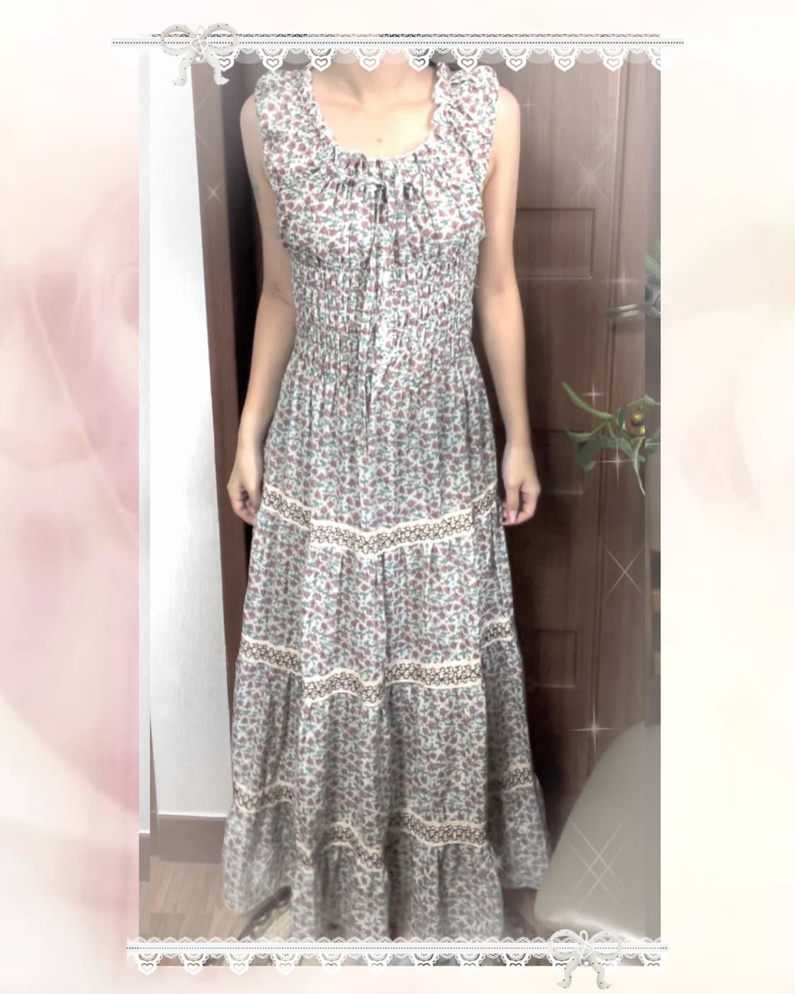 JP vintage flowery rose onepiece 상품이미지3