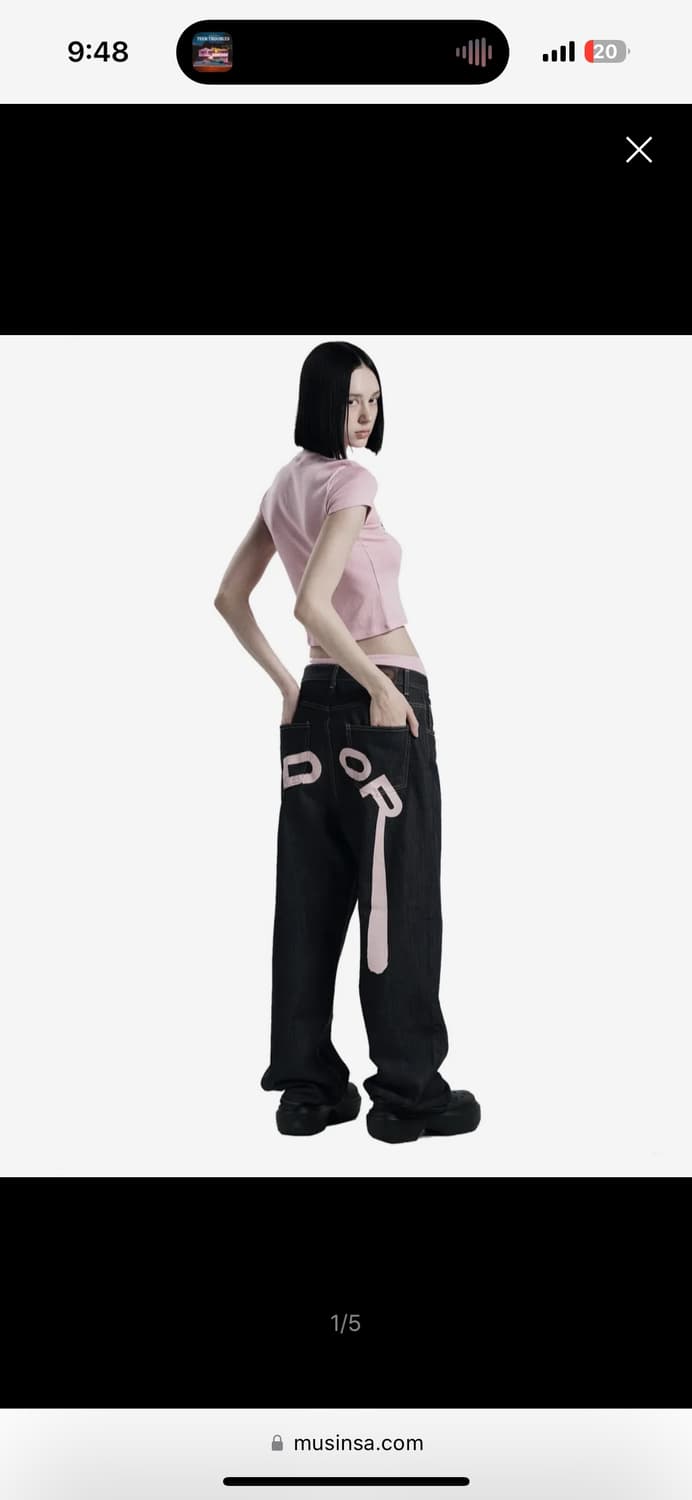 오도어 로고드롭 데님 2사이즈 팝니다 상품이미지1