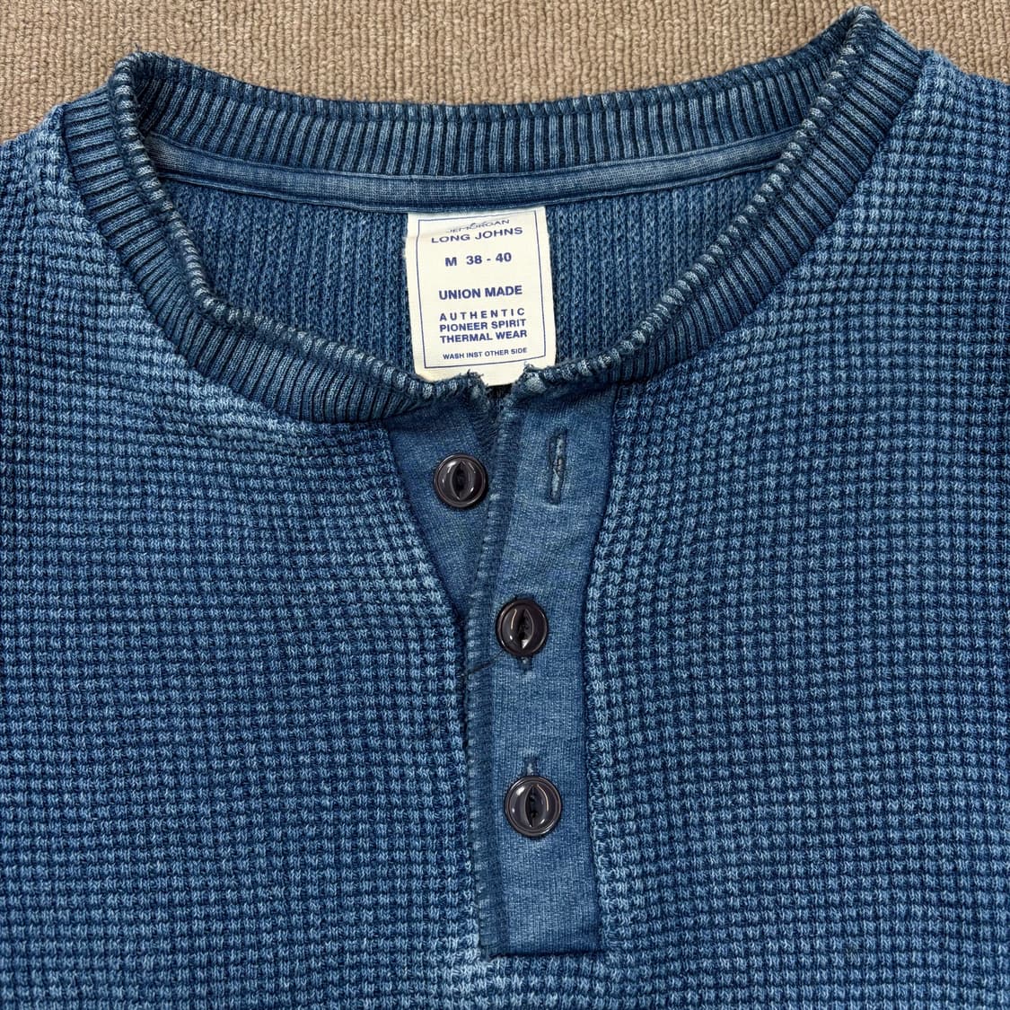 JEMORGAN 워싱 와플 헨리넥 롱슬리브  상품이미지3