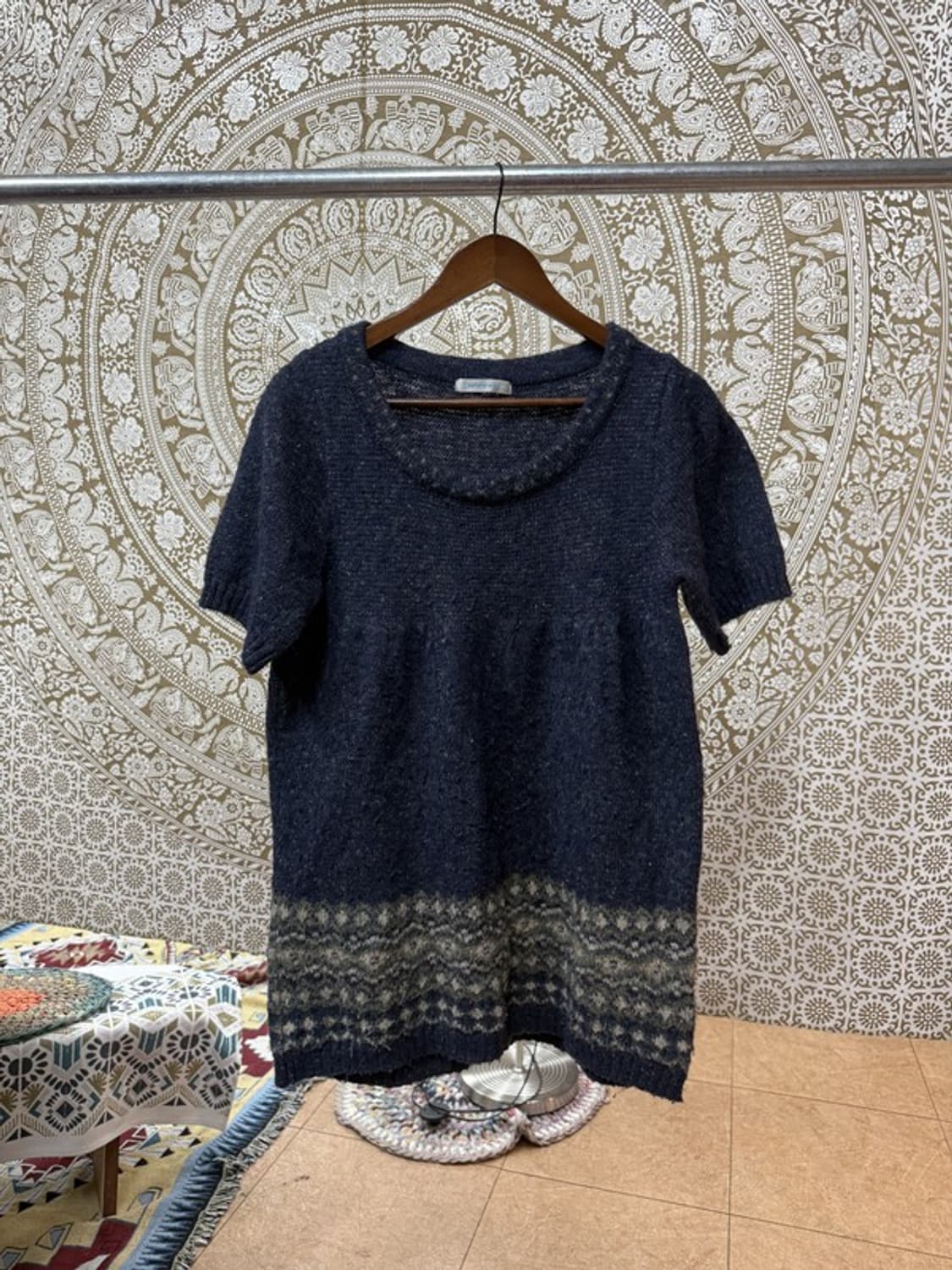 제페니즈 빈티지 에스닉 롱 반팔 니트 상품이미지3