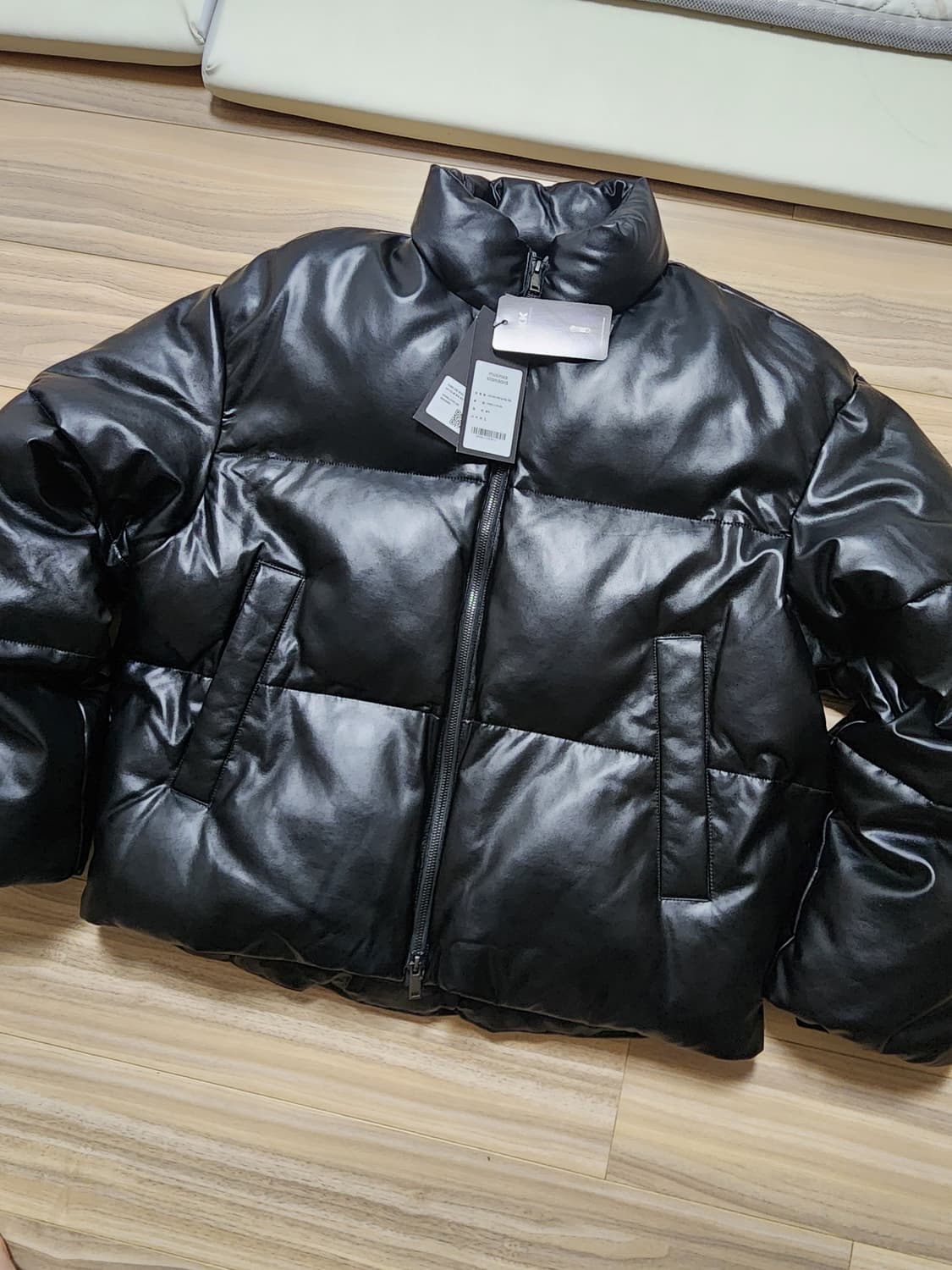 무신사스탠다드레더패딩점퍼블랙L 상품이미지1