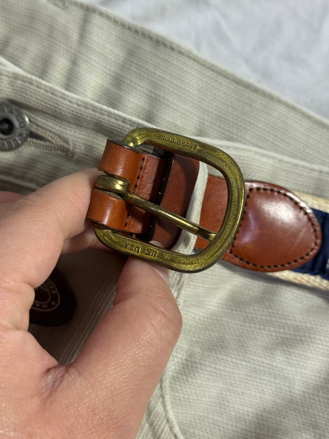 Leather man ltd 노티컬 플래그 레더 벨트  상품이미지5