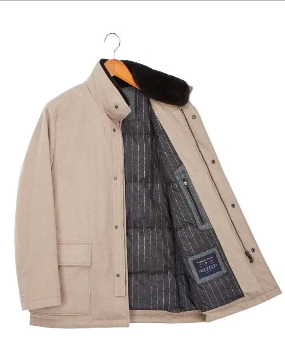 마에스트로 탈착퍼 베이지 캐시미어 구스다운점퍼 상품이미지2