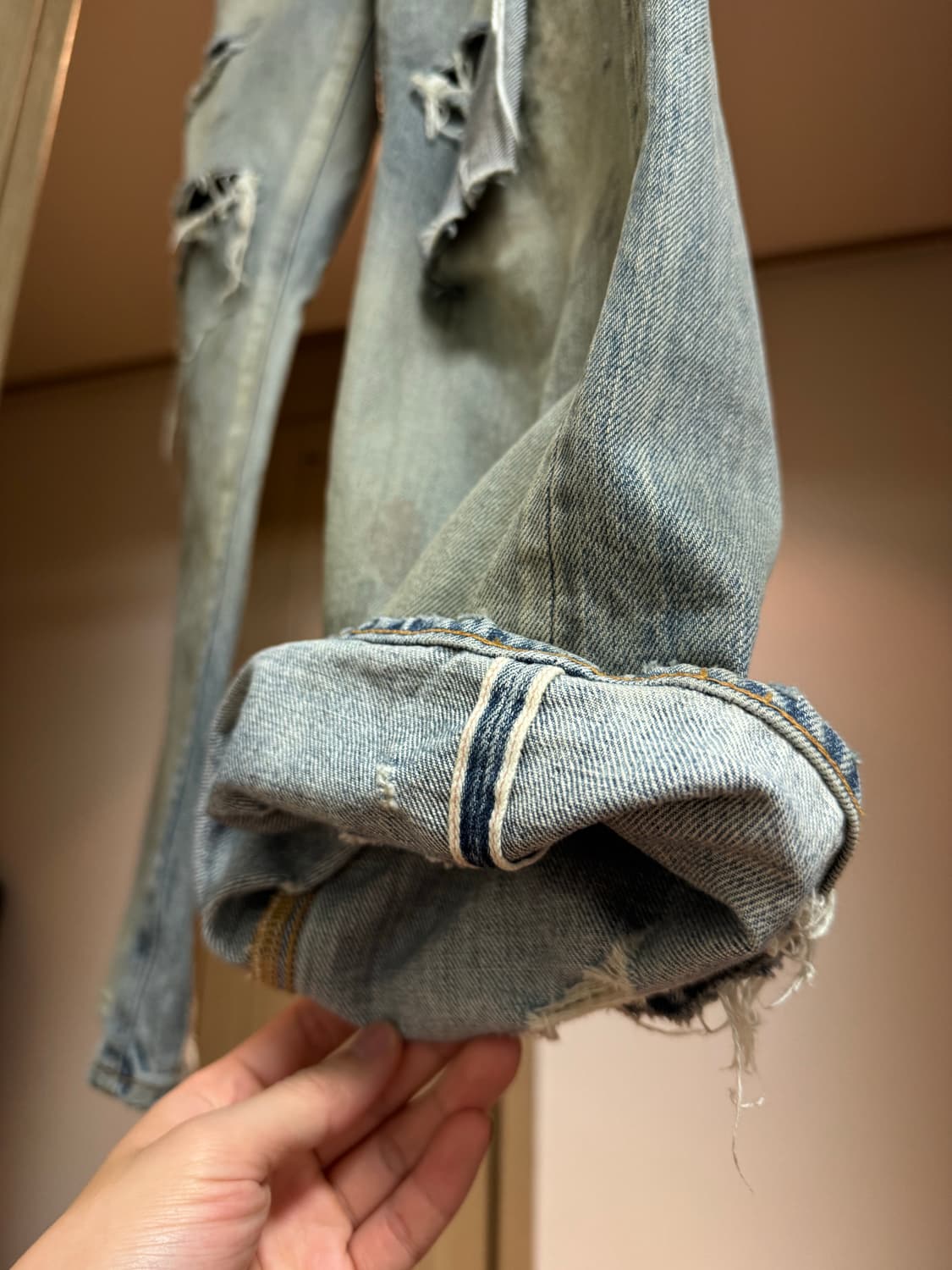 AGING CRASH SELVEDGE DENIM STRAIGHT 5P 상품이미지7