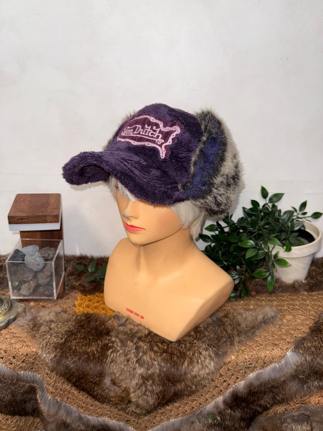 VonDutch purple fur corduroy trapper hat 상품이미지1
