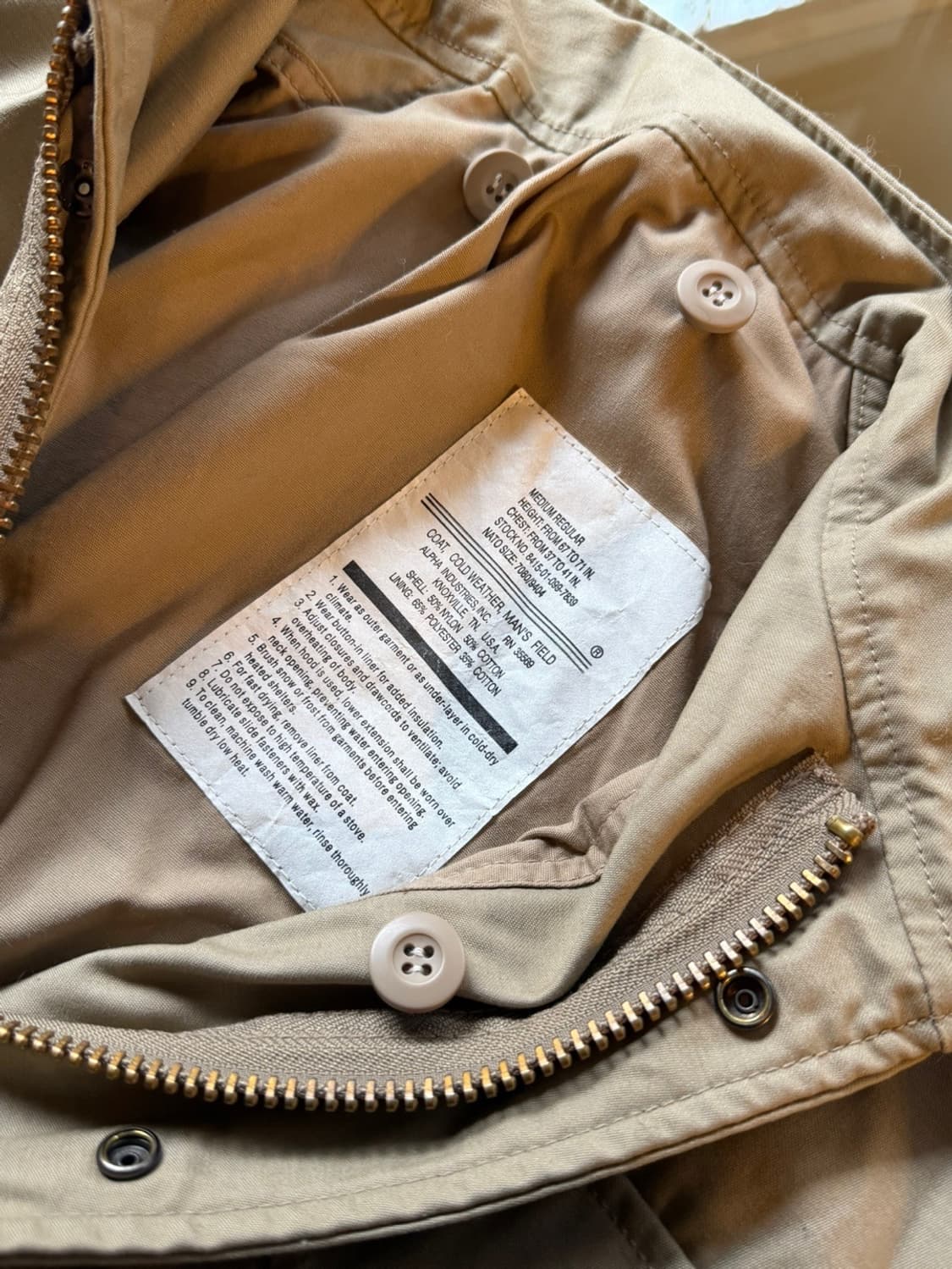 알파 인더스트리 m-65 필드자켓 100~105 상품이미지8