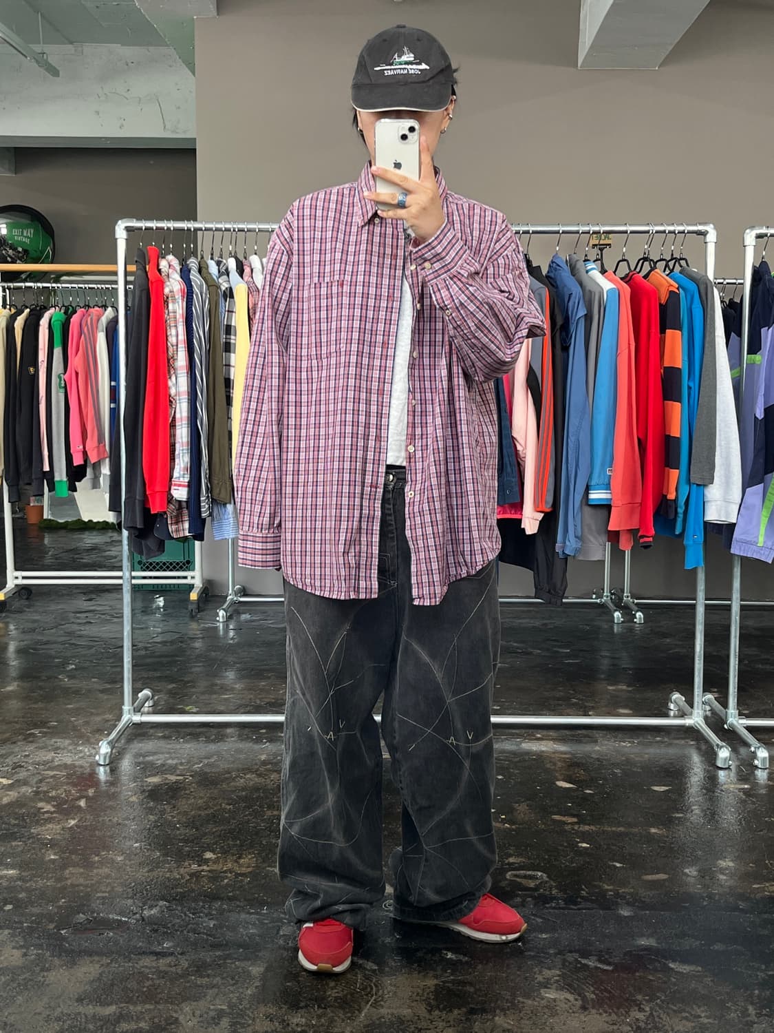 IZOD 오버사이즈 체크 셔츠 상품이미지2