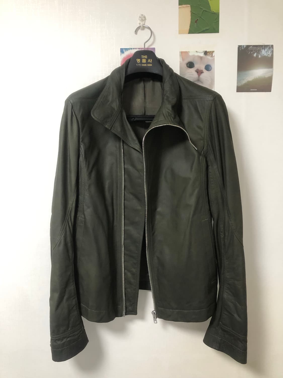 릭오웬스 16SS CYCLOPS 몰리노 레더자켓 카키 50 상품이미지2