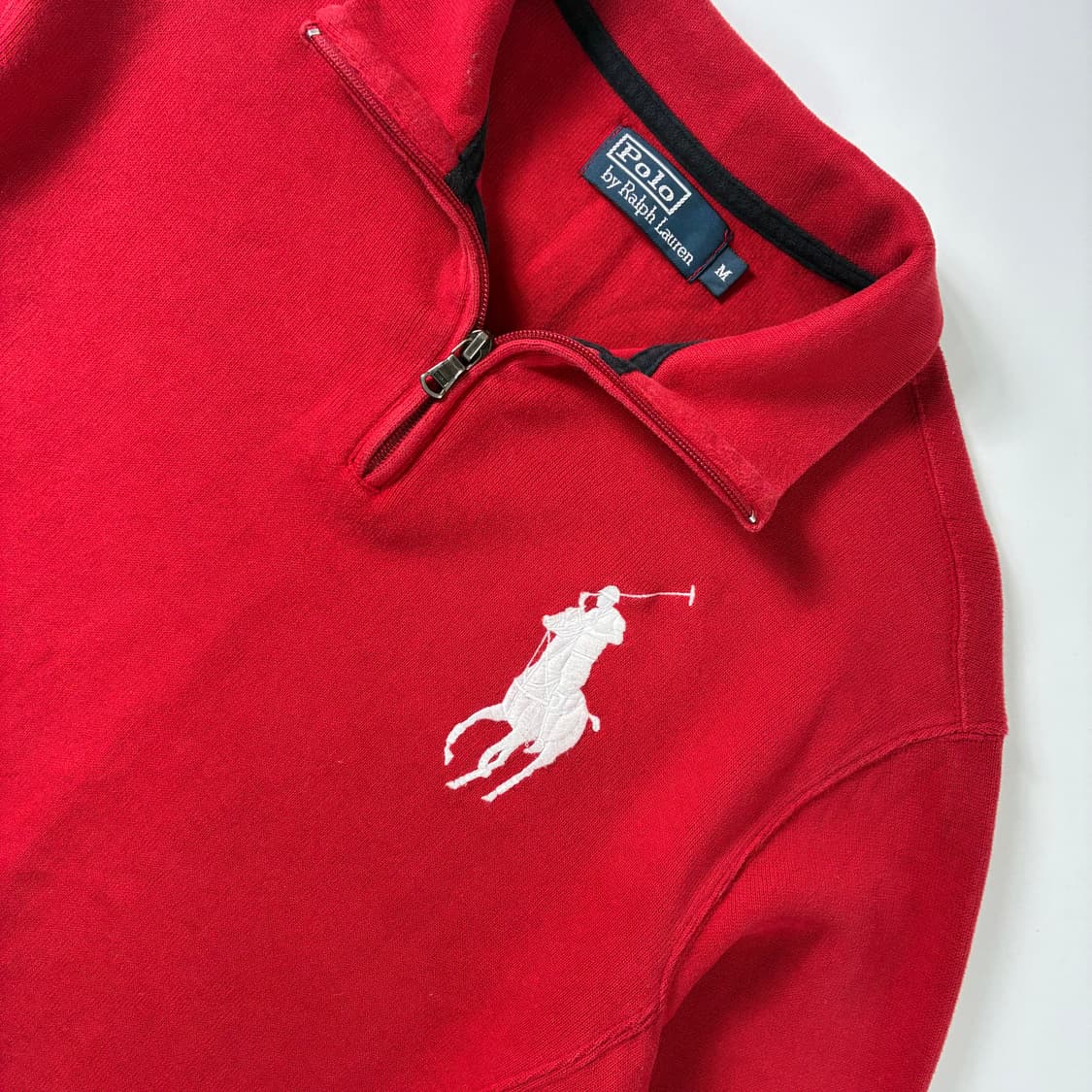 Polo  폴로 랄프로렌 스키팀 빅포니 레드 코튼 반집업 맨투맨 상품이미지3