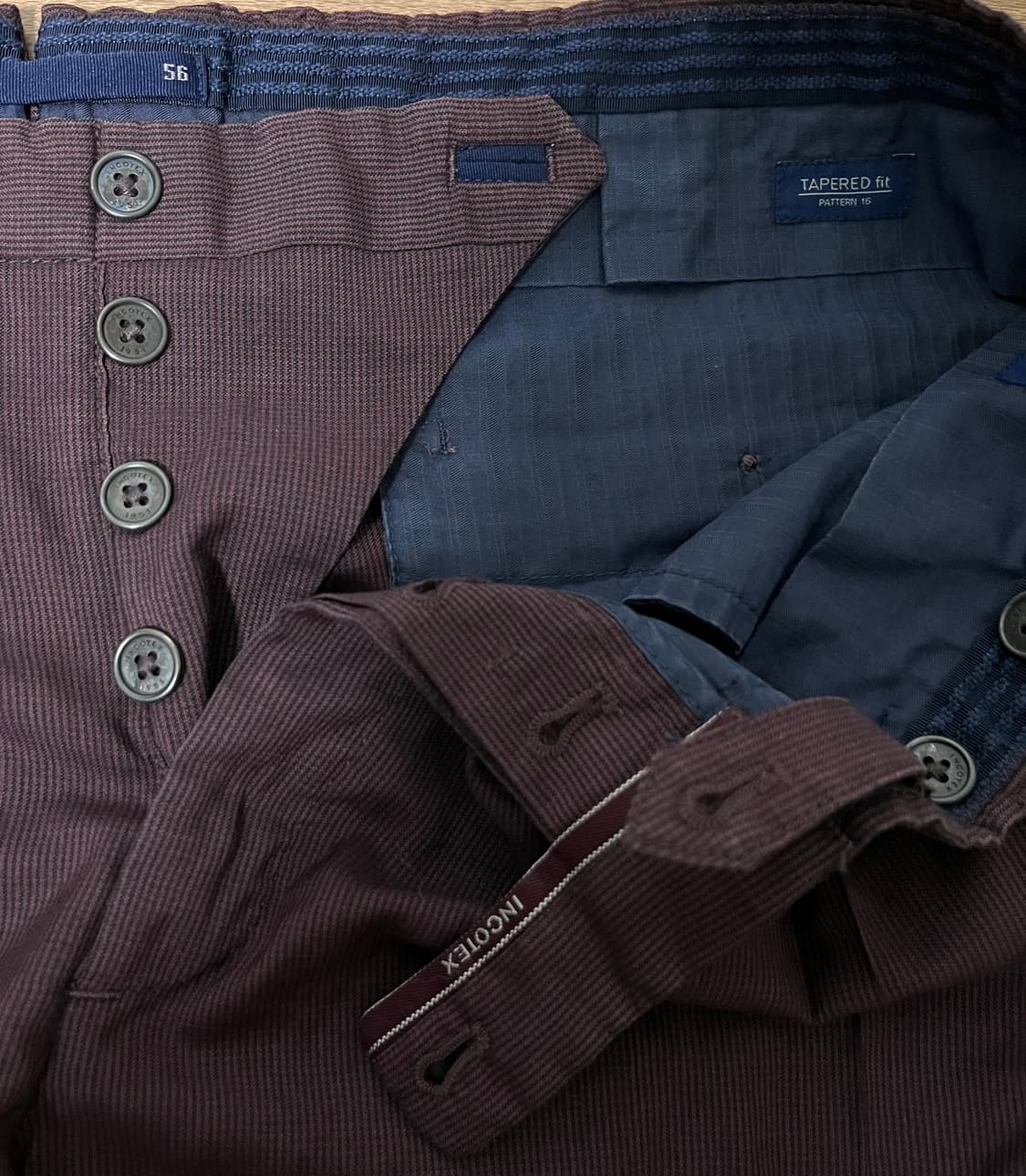 인코텍스 남성 버건디 테이퍼드핏 바지 56 상품이미지3