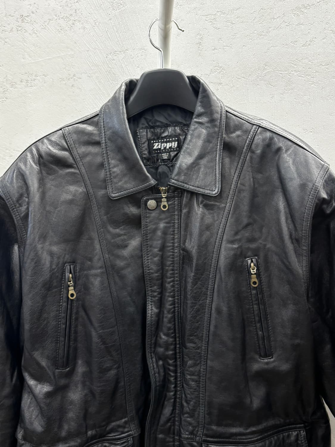 Zippit 블랙 양가죽 자켓 남성용 2XL 상품이미지3