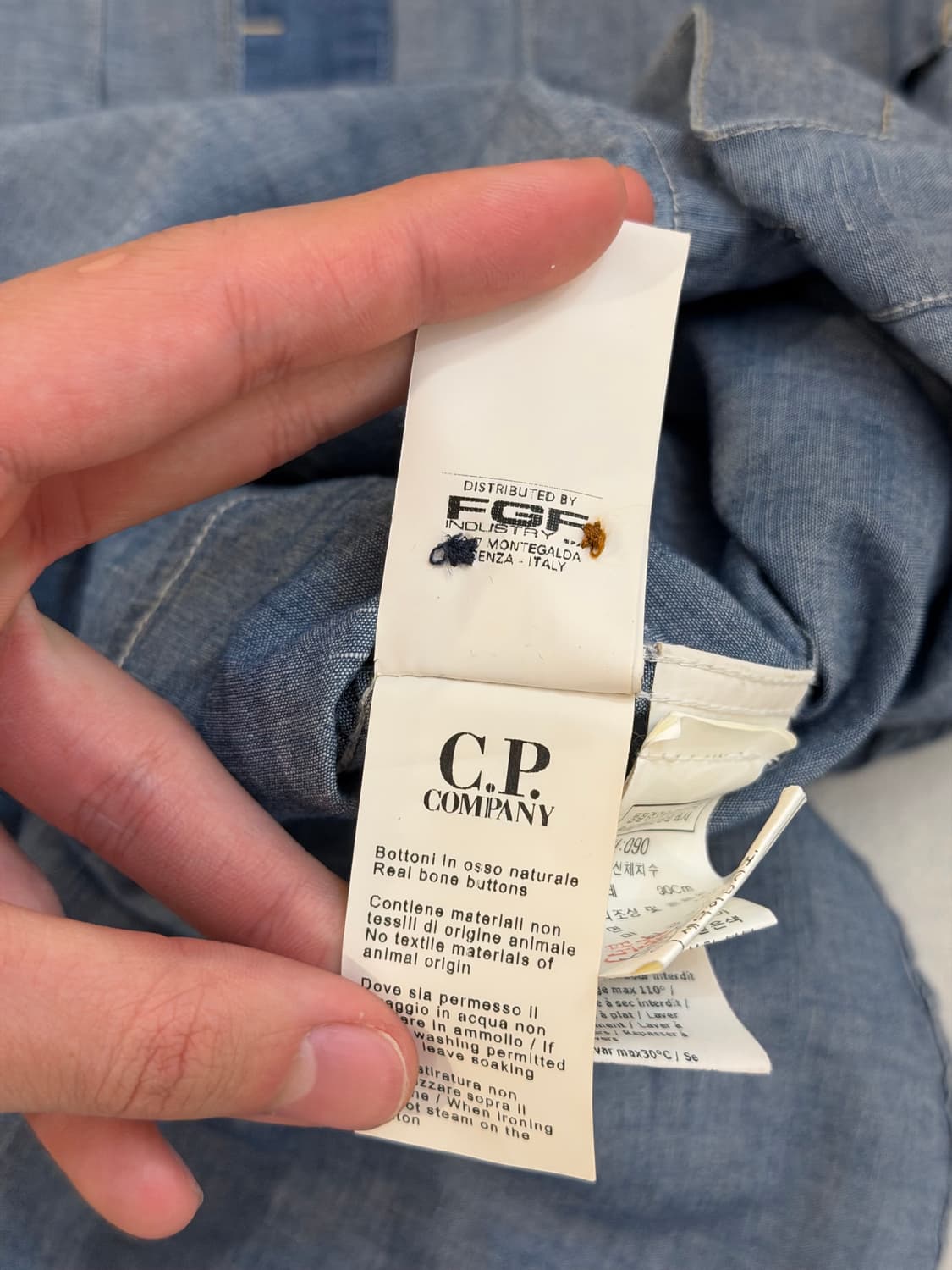 00s OG CP 컴퍼니 아카이브 샴브레이 데님셔츠 블루 상품이미지5