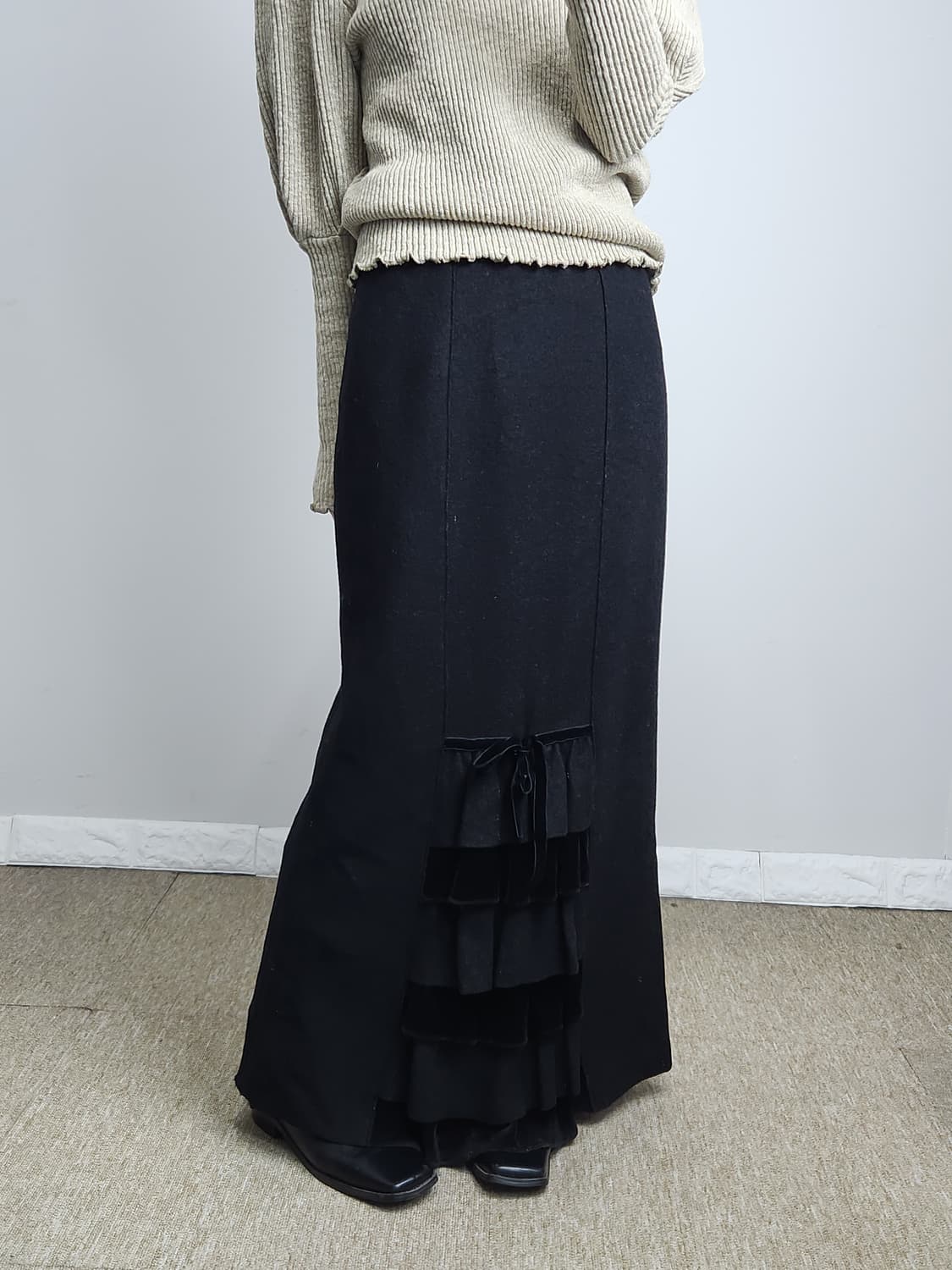 (johanex)벨벳 롱 스커트 상품이미지5