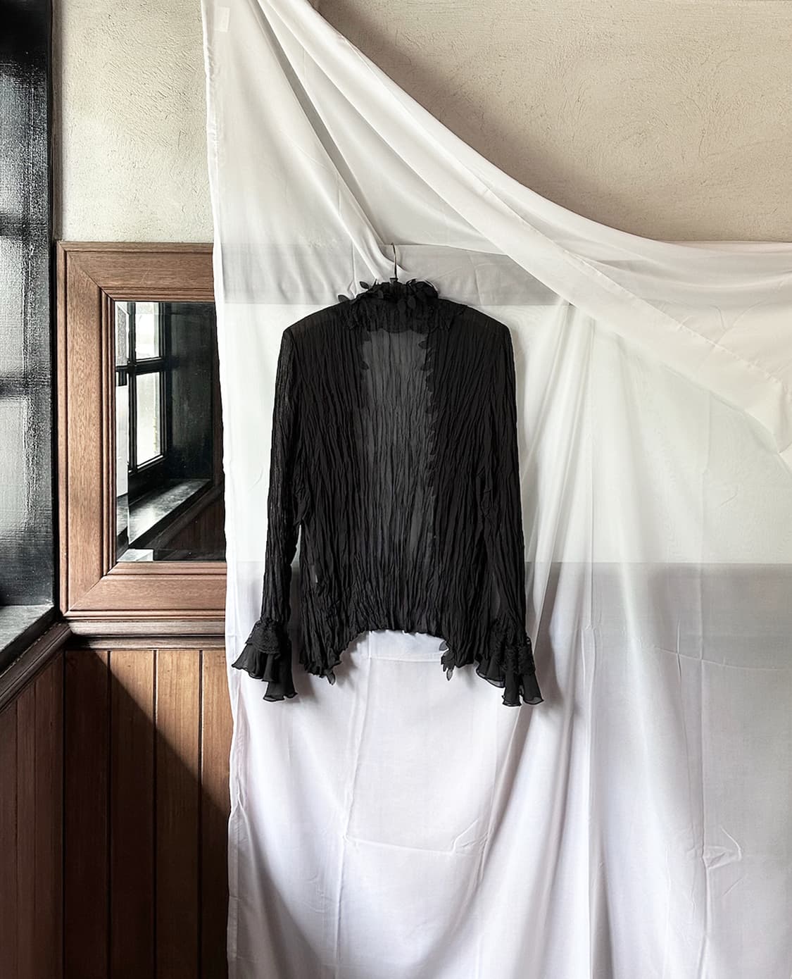 JPV sheer crinkle frill cardigan 상품이미지7