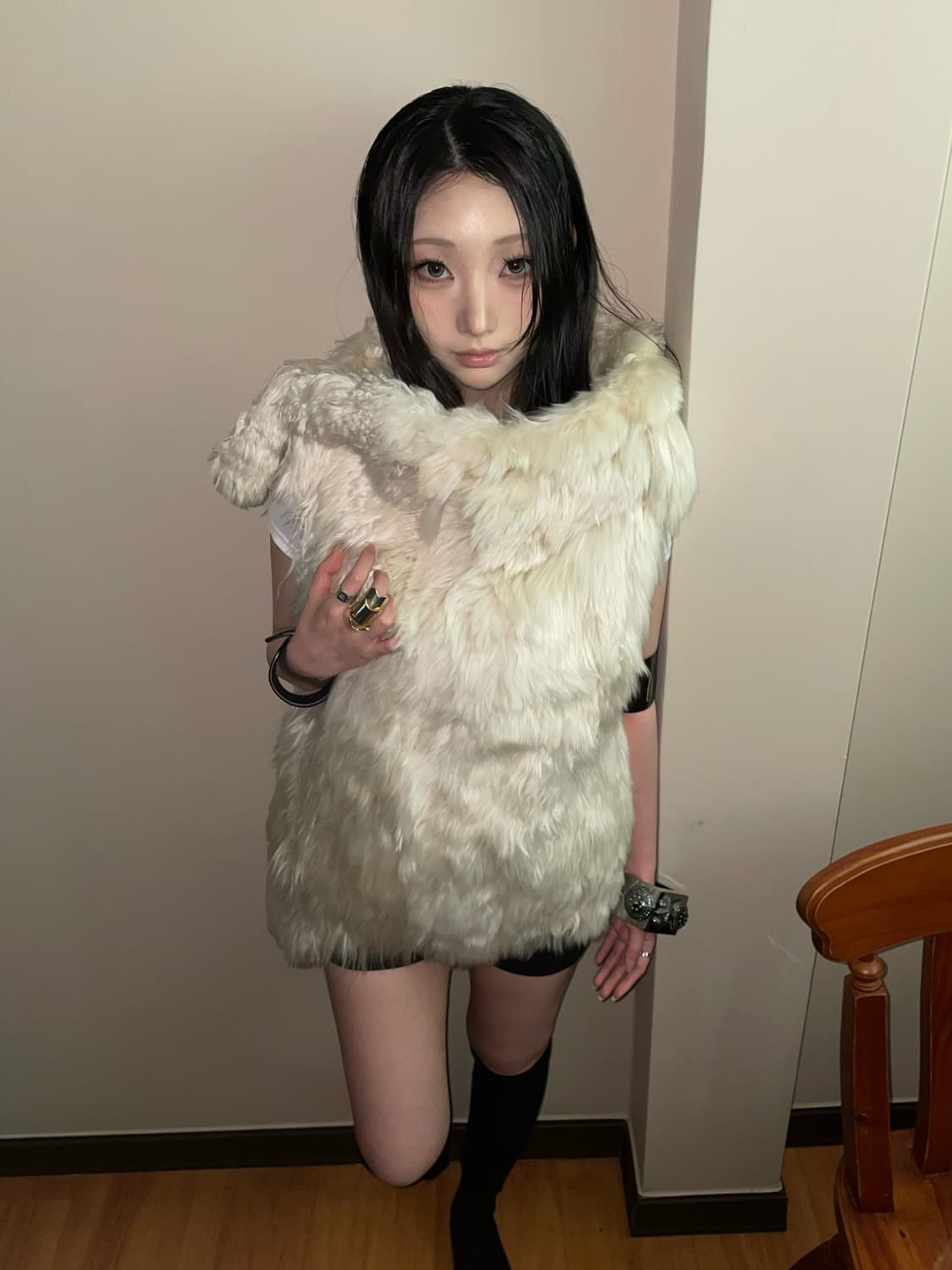 05FW 앤드뮐 미스터 라마 퍼 베스트 상품이미지1