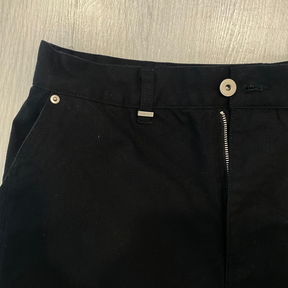 [새상품] 슬로우애시드 아웃심 커브드 코튼 팬츠 블랙 M 상품이미지5