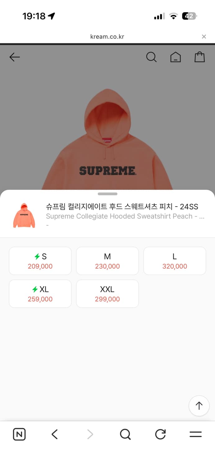 [L] 슈프림 컬리지에이트 후드 피치 24ss 상품이미지9