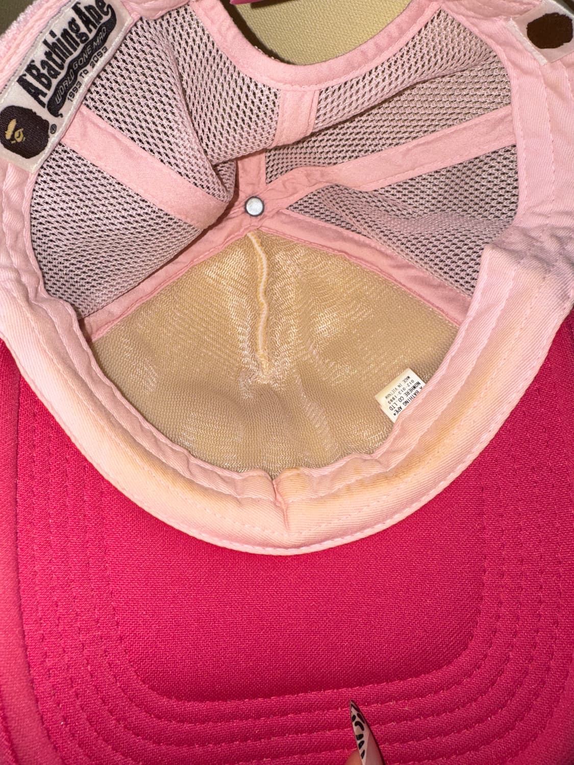 베이프 스타 메쉬 캡 모자 핑크 상품이미지3