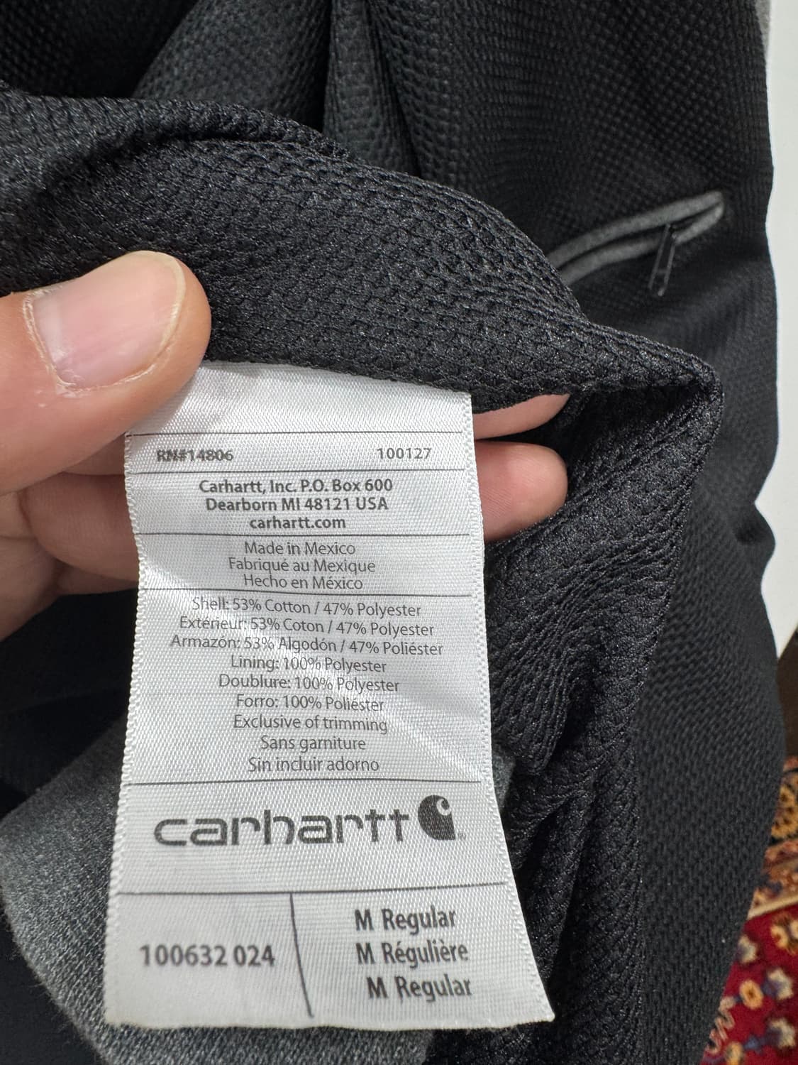 칼하트 써멀 박스로고 오버핏 후드집업 M  상품이미지7