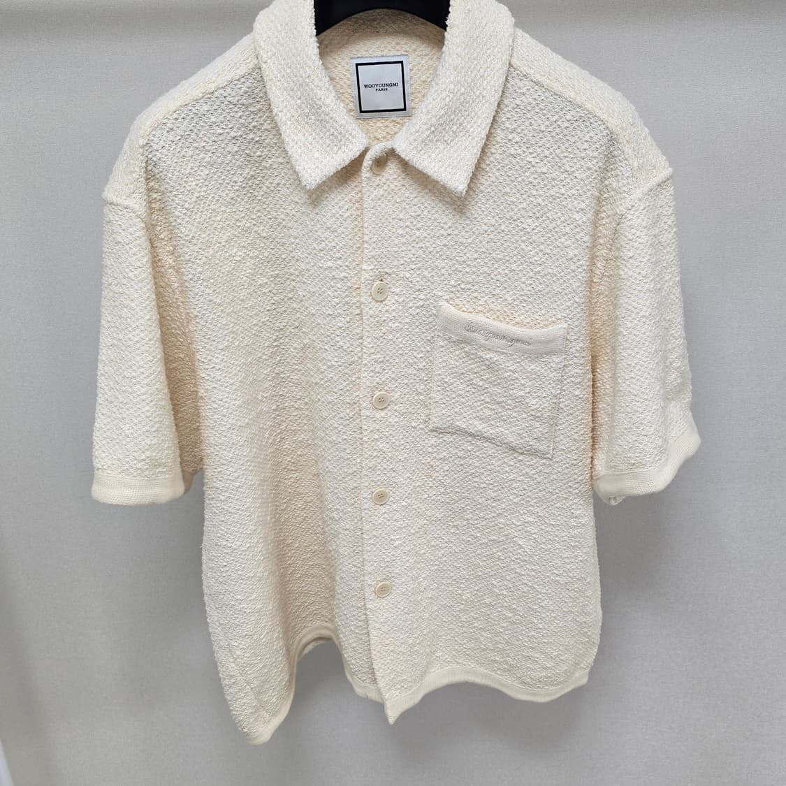 25ss 우영미 테리 숏슬리브 셔츠 아이보리 48사이즈 100 판매 상품이미지1